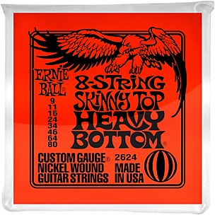 Ernie Ball .009-.080 Skinny Top Heavy Bottom 8-String Guitar Set
