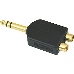 American Recorder Technologies 1/4 inch Male Stereo to 2 RCA Female Adapter