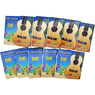 DR Strings 10-Pack Ukulele Multi-Color Soprano Concert Strings