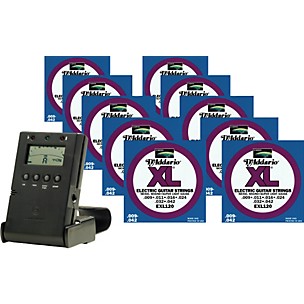 D'Addario 10 Sets XL120 Electric Guitar Strings with Free Chromatic Tuner