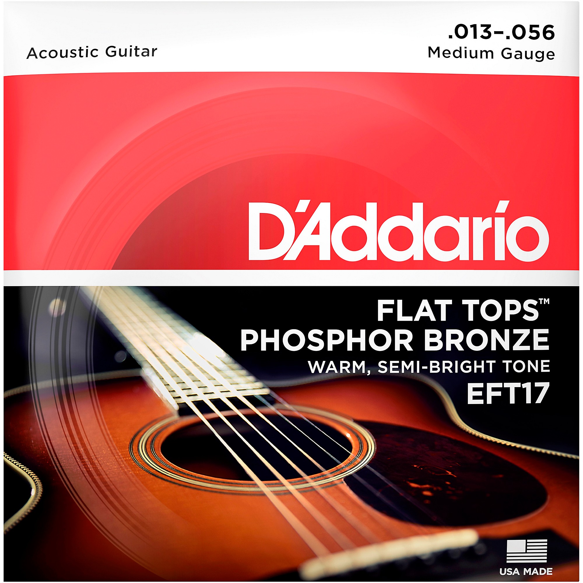 D Addario EFT17 Flat Top PB Medium Acoustic Guitar Strings Music