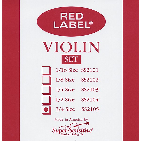 Super Sensitive Red Label Violin String Set | Music & Arts