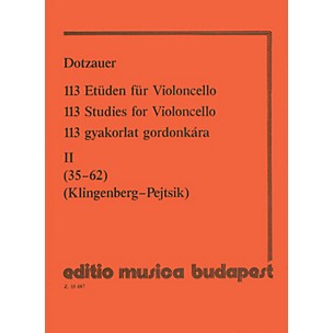 Editio Musica Budapest 113 Studies - Volume 2 EMB Series Composed by Justus Johann Friedrich Dotzauer