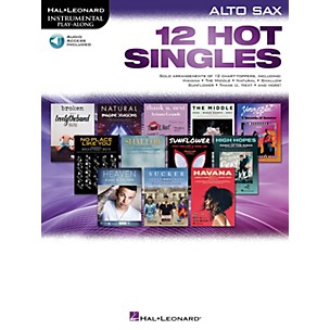 Hal Leonard 12 Hot Singles for Alto Sax Intrumental Play-Along Book/Audio Online