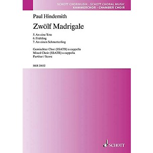 Schott 12 Madrigals, Volume 2 SSATB Composed by Paul Hindemith