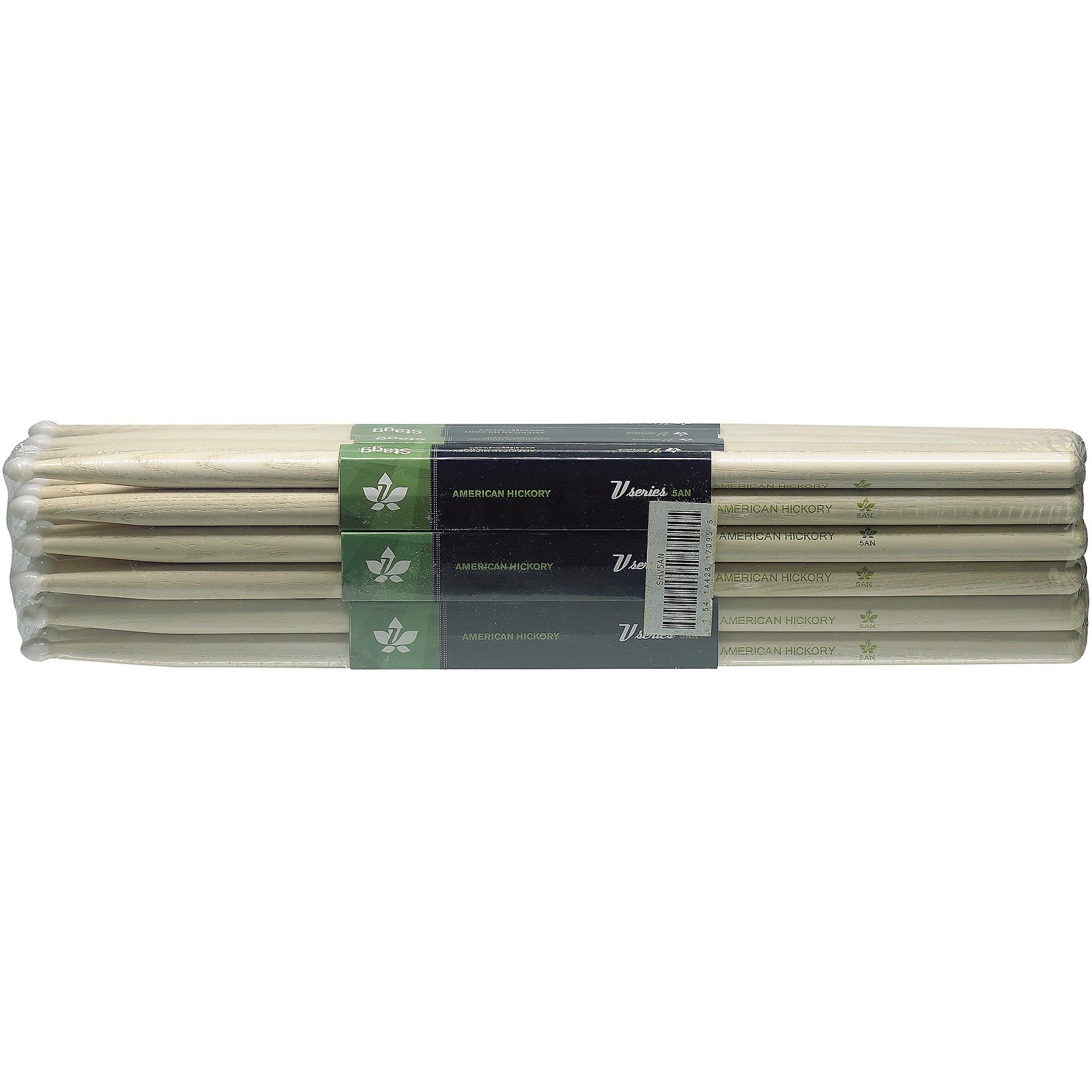 Stagg 12 Pair American Hickory Drum Sticks Nylon Tip Music Arts