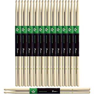 Stagg 12-Pair American Hickory Drum Sticks Wood Tip