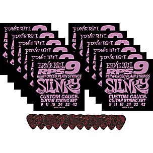 Ernie Ball 12 Sets 2239 RPS Super Slinky Strings with Picks