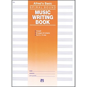 Alfred 12 Stave Music Writing Book (9 x 12)