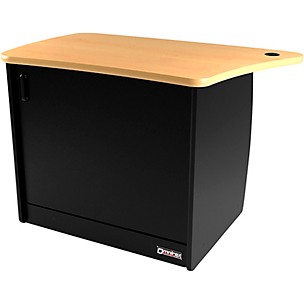 Omnirax 13-Rack Unit Left-Side Cabinet With Door for OmniDesk Suite - Maple