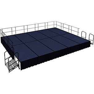 National Public Seating 16' x 20' Stage Package, 24" High with Shirred Pleat Black Skirting