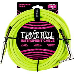 Ernie Ball 18' Straight to Angle Braided Instrument Cable