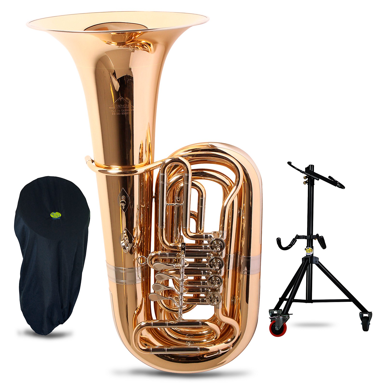 Miraphone 186-4U Series Gold Brass 4-Valve 4/4 BBb Tuba with