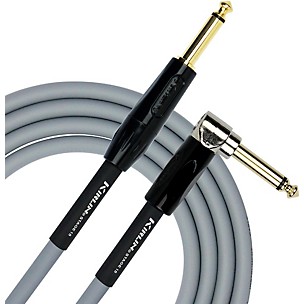 Kirlin 18AWG Stage Straight to Right Angle Instrument Cable with Gray PVC Jacket