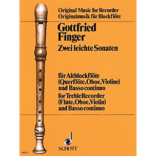 Schott 2 Easy Sonatas (for Treble Recorder (Fl/Ob/Vn) and Basso Continuo) Schott Series