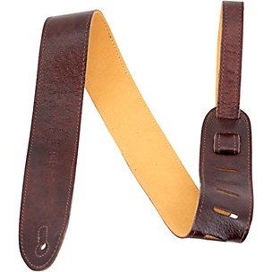 Martin 2" Suede Backed Leather Guitar Strap Dark Brown