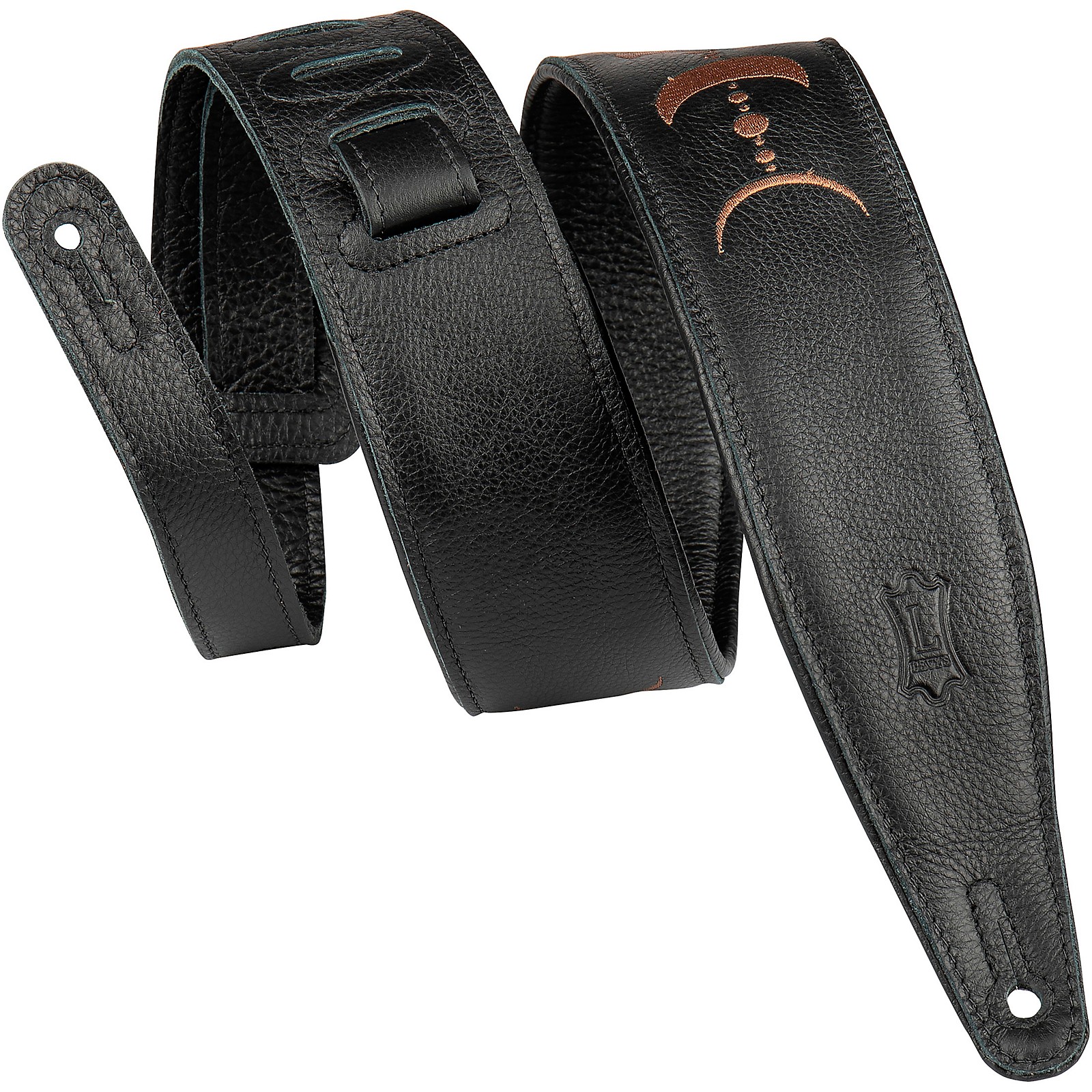 Levy's 2.5 Black Garment Leather Guitar Strap