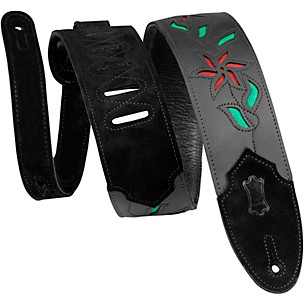 Levy's 2.5" Flowering Vine Leather Guitar Strap