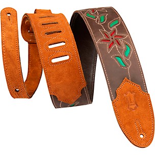 Levy's 2.5" Flowering Vine Leather Guitar Strap