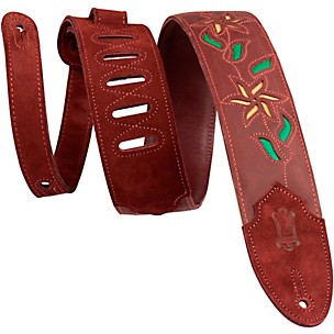 Levy's 2.5" Flowering Vine Leather Guitar Strap