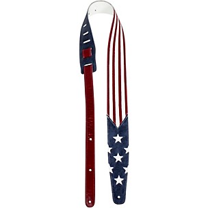 Perri's 2.5" Premium Leather USA Flag Guitar Strap