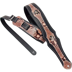 LM Products 2.75" Outlaw Iron Cross Leather Guitar Strap