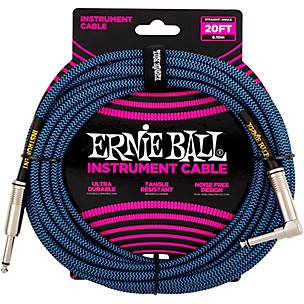 Ernie Ball 20' Braided Straight Angle Instrument Cable