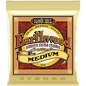 Ernie Ball 2002 Earthwood 80/20 Bronze Medium Acoustic Guitar Strings