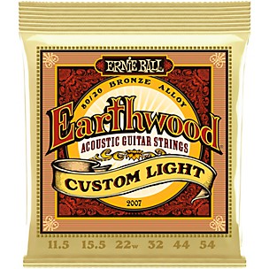 Ernie Ball 2007 Earthwood 80/20 Custom Light Bronze Acoustic Guitar Strings 11.5-54