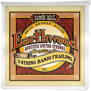 Ernie Ball 2061 Earthwood 80/20 Bronze 5-String Banjo Frailing Strings
