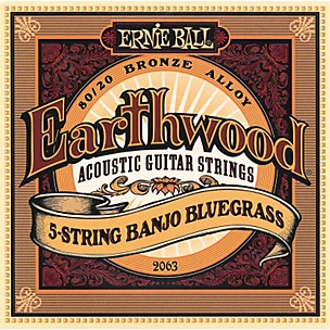 Ernie Ball 2063 Earthwood 80/20 Bronze 5-String Banjo Bluegrass Strings