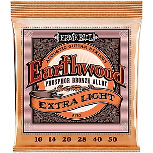 Ernie Ball 2150 Earthwood Phosphor Bronze Extra Light Acoustic Guitar Strings (10-50)