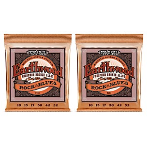 Ernie Ball 2151 Earthwood Phosphor Bronze Rock & Blues Acoustic Guitar Strings 2-Pack