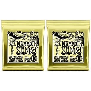 Ernie Ball 2214 Mammoth Slinky Nickel Wound Electric Guitar Strings (wound G) 2-Pack