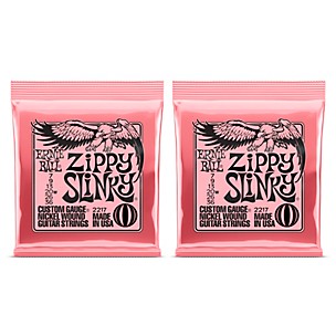 Ernie Ball 2217 Zippy Slinky Nickel Wound Electric Guitar Strings 2-Pack