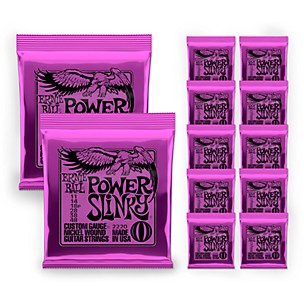 Ernie Ball 2220 Power Slinky Electric Guitar Strings - Buy 10, Get 2 Free