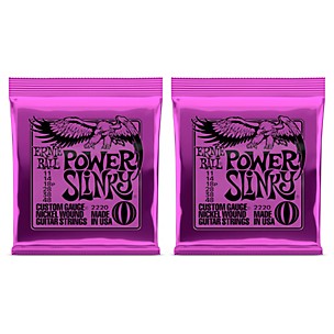 Ernie Ball 2220 Power Slinky Nickel Wound Electric Guitar Strings 2-Pack