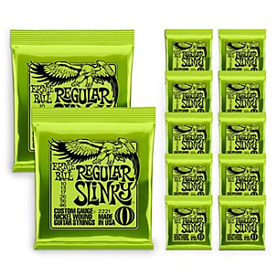 Ernie Ball 2221 Nickel Slinky Lime Guitar Strings - Buy 10, Get 2 Free