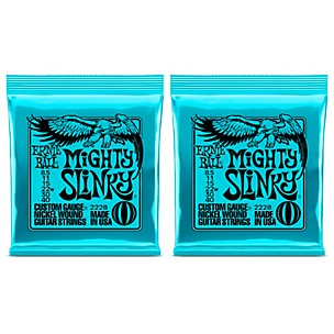 Ernie Ball 2228 Mighty Slinky Nickel Wound Electric Guitar Strings 2-Pack