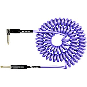 Kirlin 22AWG Premium Coil Instrument Cable - Straight to Right Angle - Purple