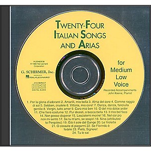 G. Schirmer 24 Italian Songs And Arias for Medium Low Accompaniment CD