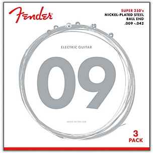 Fender 250L Super 250 Nickel-Plated Steel Electric Guitar Strings 3-Pack