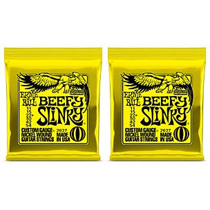 Ernie Ball 2627 Nickel Wound Beefy Slinky Drop Tuning Electric Guitar Strings 2-Pack