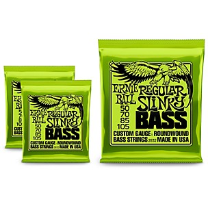 Ernie Ball 2832 Regular Slinky Round Wound Bass Strings 3 Pack