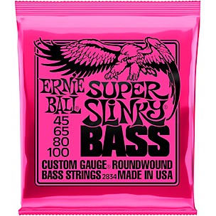 Ernie Ball 2834 Super Slinky Roundwound Bass Guitar Strings - (45-100)