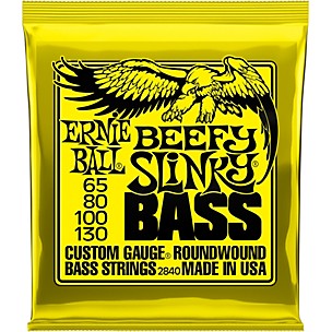Ernie Ball 2840 Beefy Slinky Nickel Wound Electric Bass Guitar Strings - (65-130)