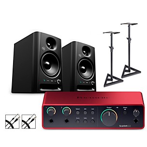 Focusrite 2i2 Gen4 With Harbinger Studio Monitor Pair, Stands & Cables