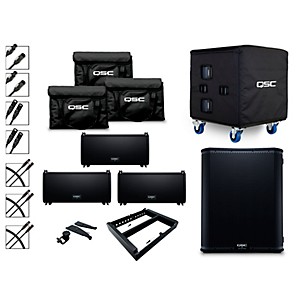 QSC (3) LA108 Ground Stack Active Line Array Speaker Package With KS118 Subwoofer