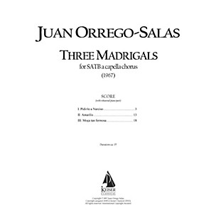 Lauren Keiser Music Publishing 3 Madrigals, Op. 62 SATB Composed by Juan Orrego-Salas
