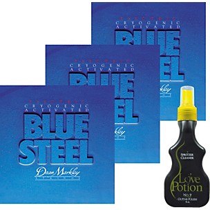 Dean Markley 3-Pack 2556 Blue Steel Electric Guitar Strings with Free Love Potion